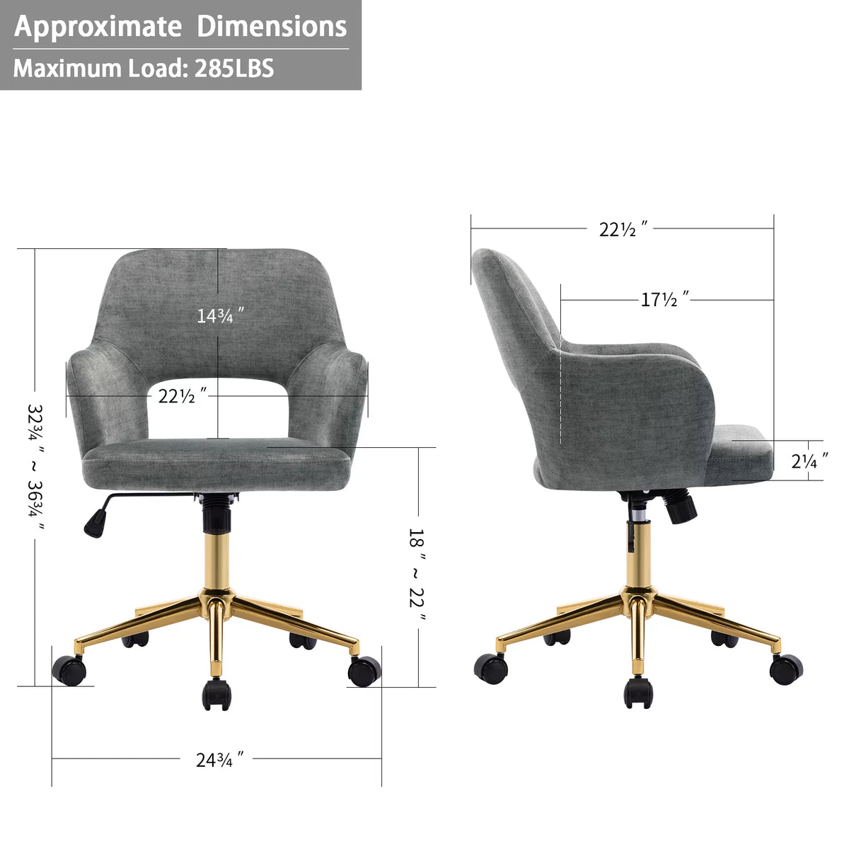 Cream Light Grey Fabric Office Chair P26948
