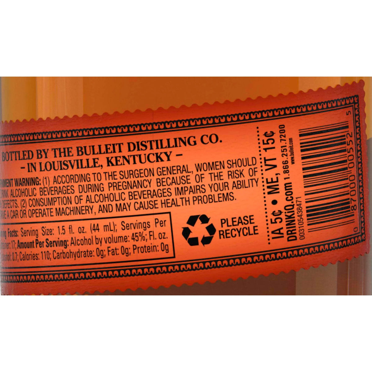 Bourbon Whiskey 750 mL 45% ABV N50238