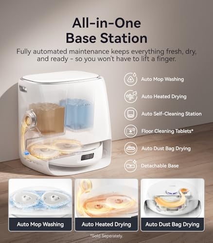 Robot Vacuum and Mop Combo, 8500Pa, Self-Emptying, Auto Mop Washing D1645