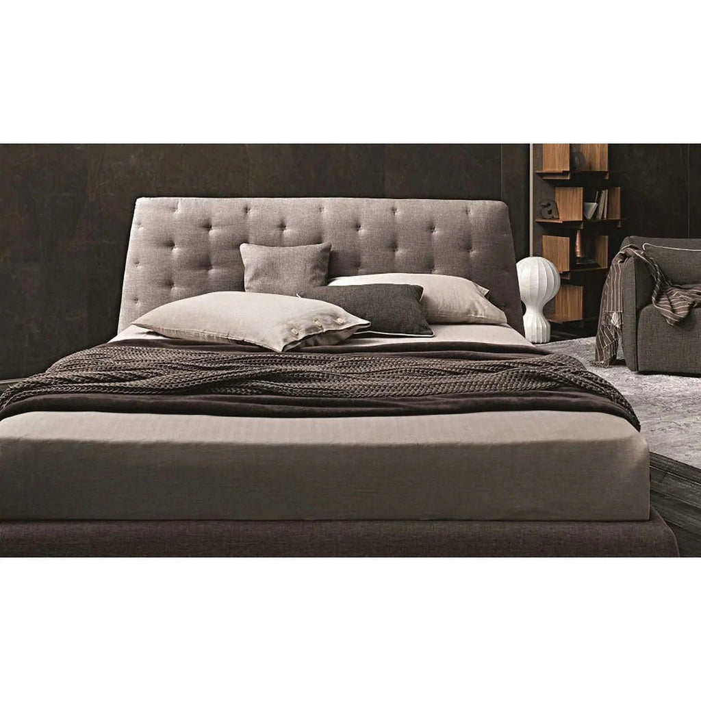 Taupe Gray Fabric Queen Size Storage Bed U488887