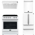 30 Electric Range, Range Hood, Refrigerator and Dishwasher in White L954