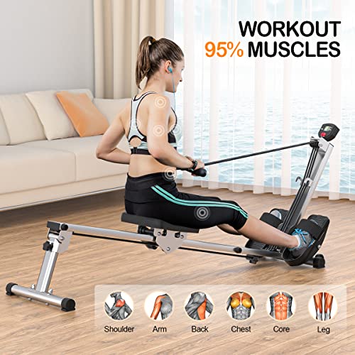 Foldable Rowing Machine with LCD Monitor U3829
