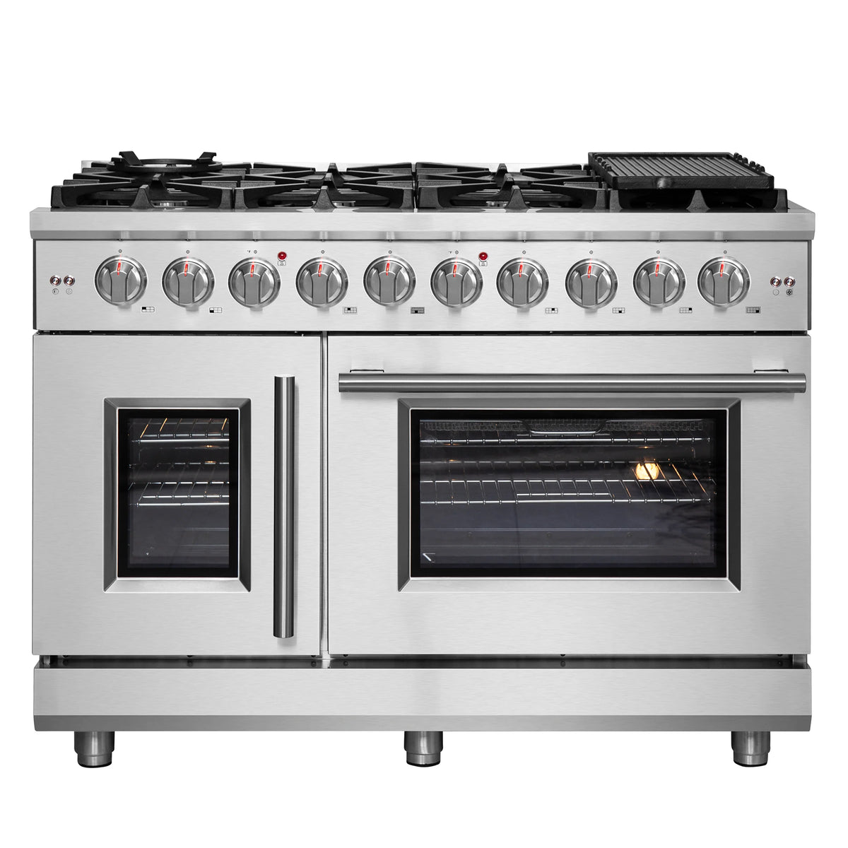 48" Freestanding French Door Gas Range with 8 Burners R6755