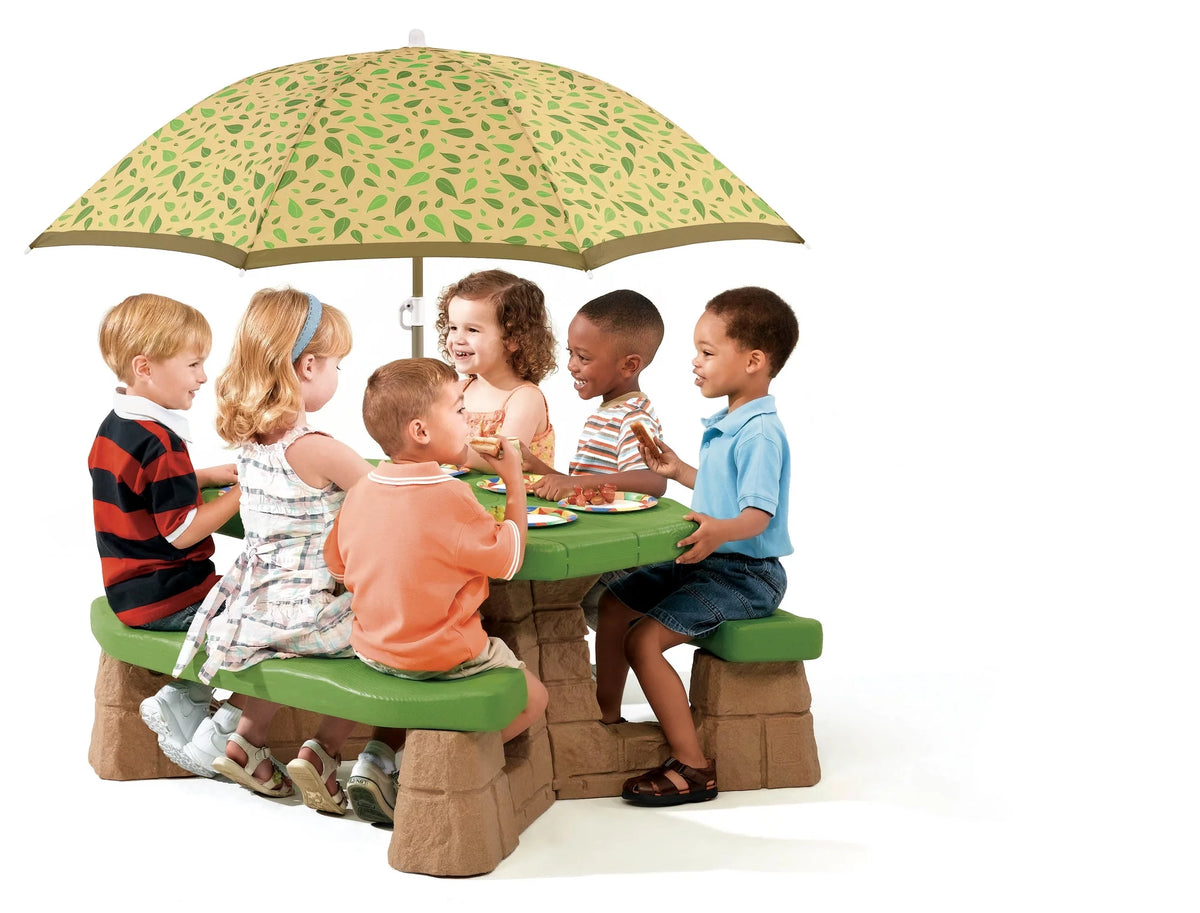 Kids Picnic Table with Umbrella A836483