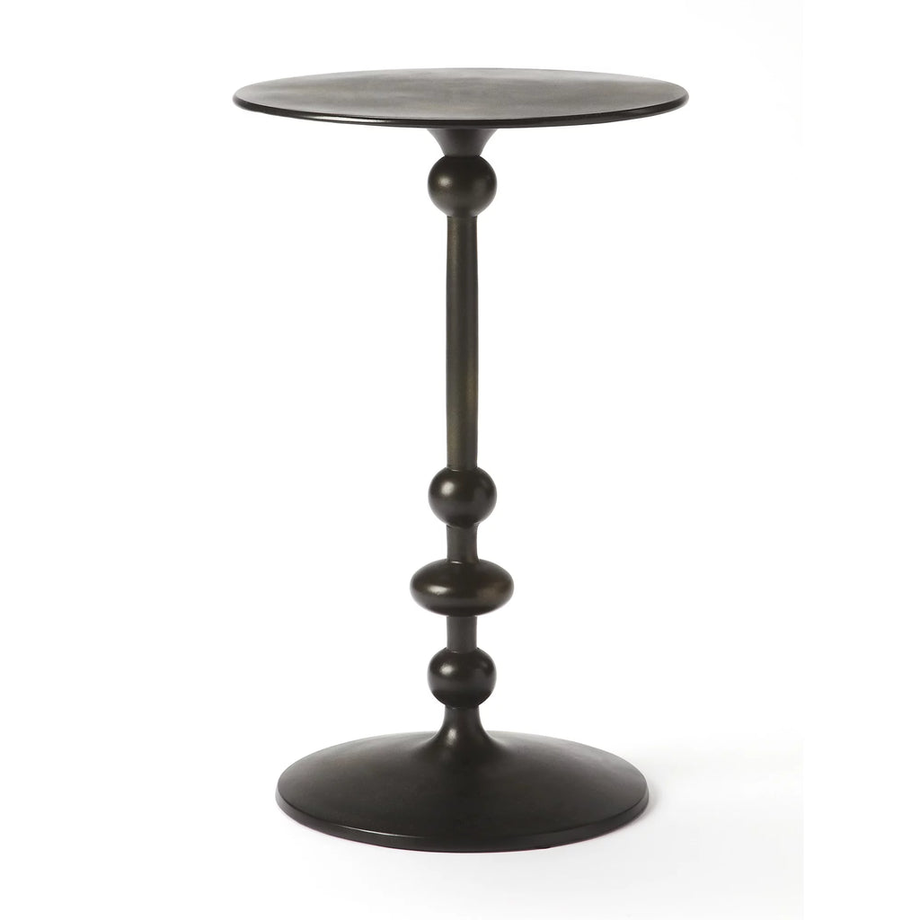 Black Iron Pedestal End Table W44669
