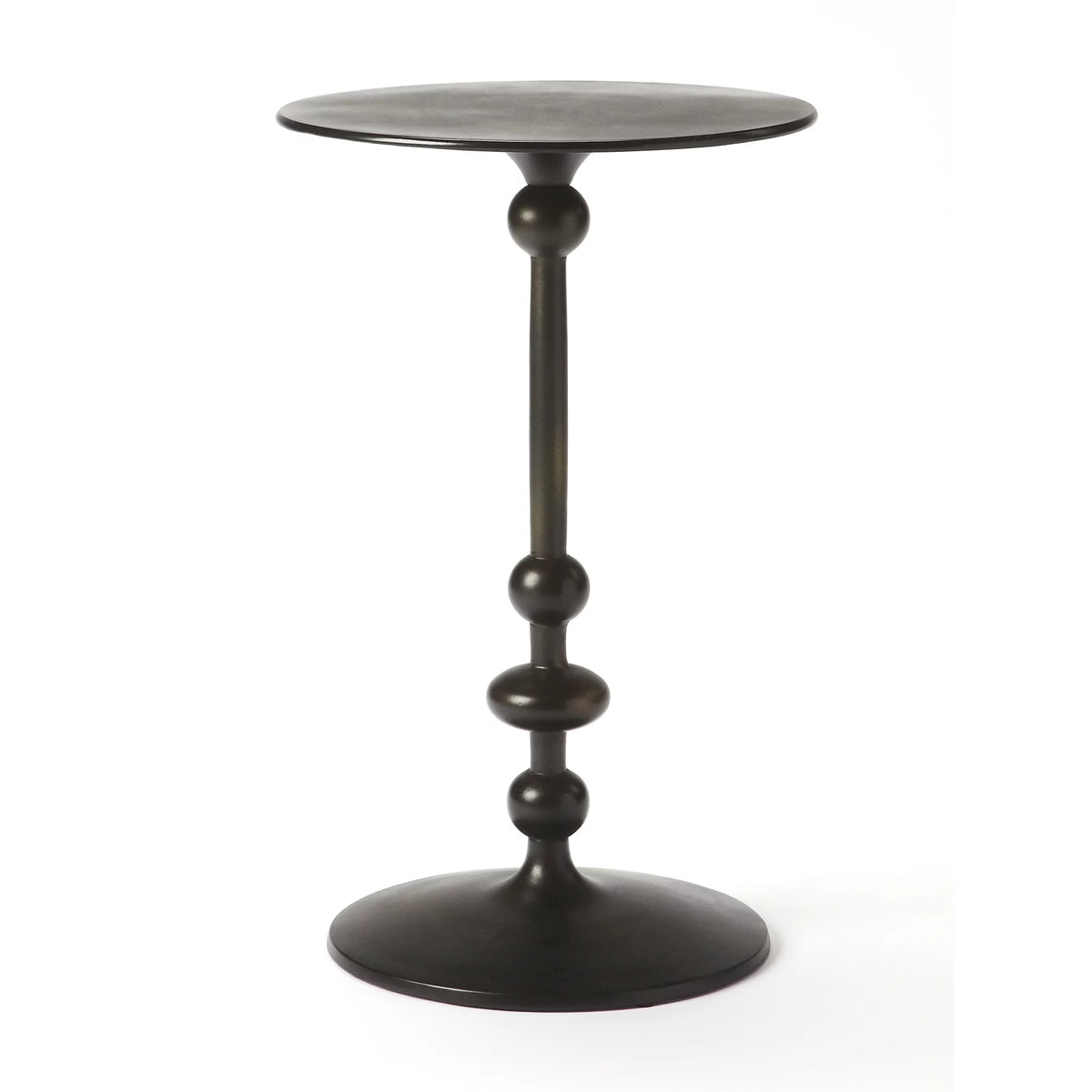 Black Iron Pedestal End Table W44669