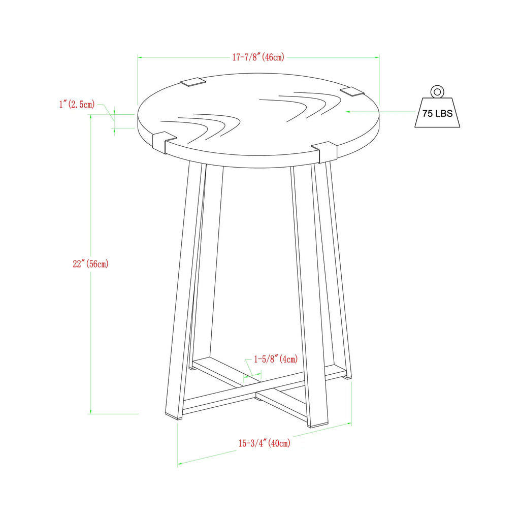 Set of 2 Dark Walnut Round Side Tables G850166