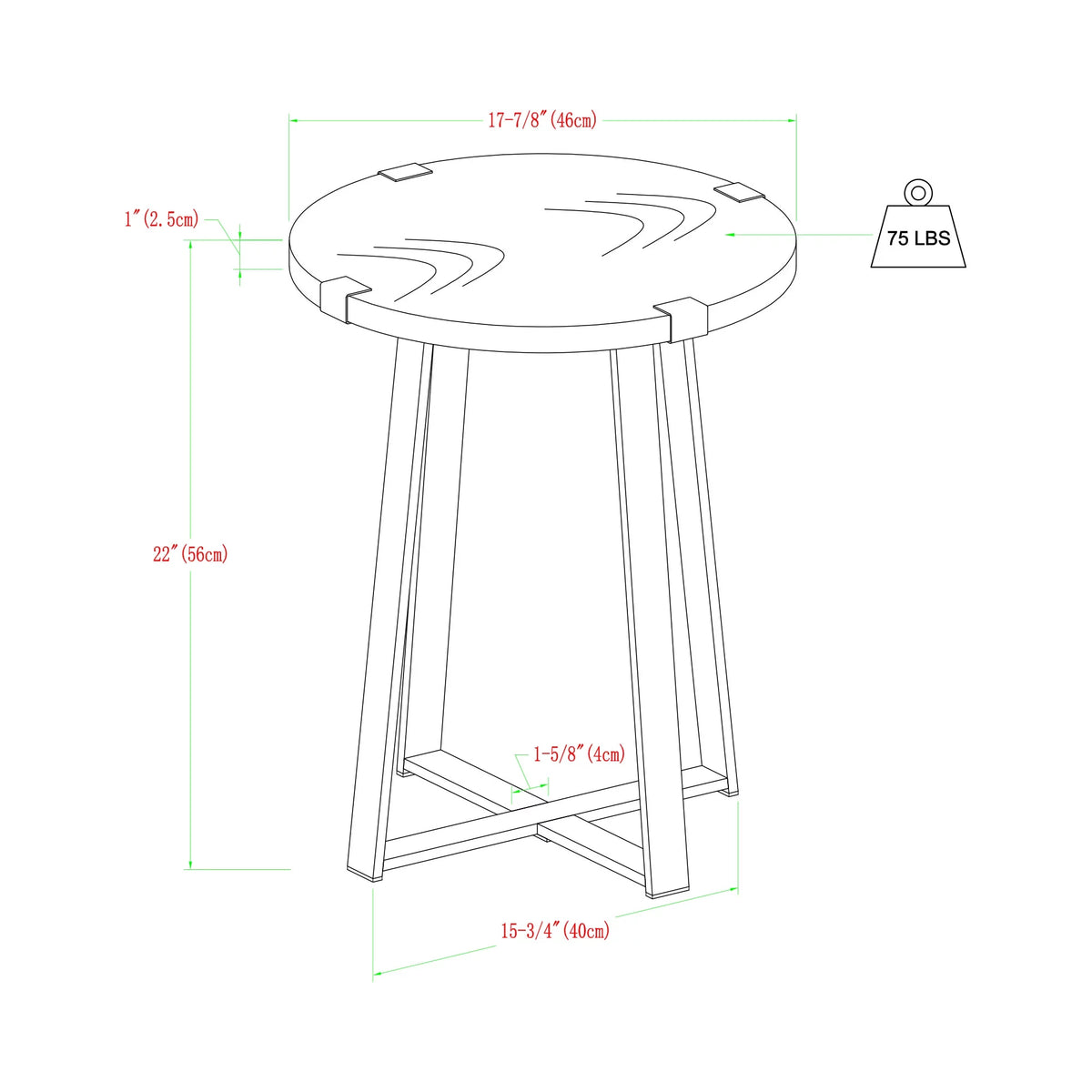 Set of 2 Dark Walnut Round Side Tables G850166