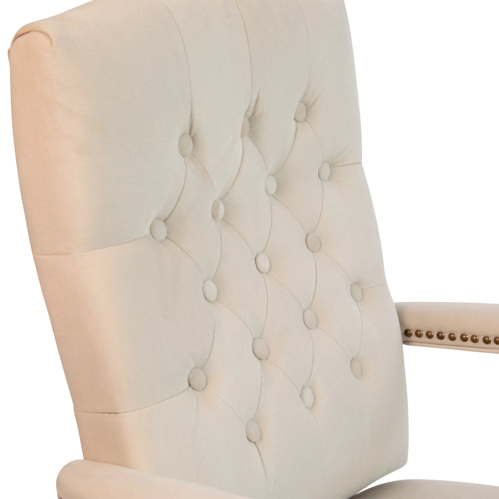 Ivory Microfiber Swivel Office Chair Z69436