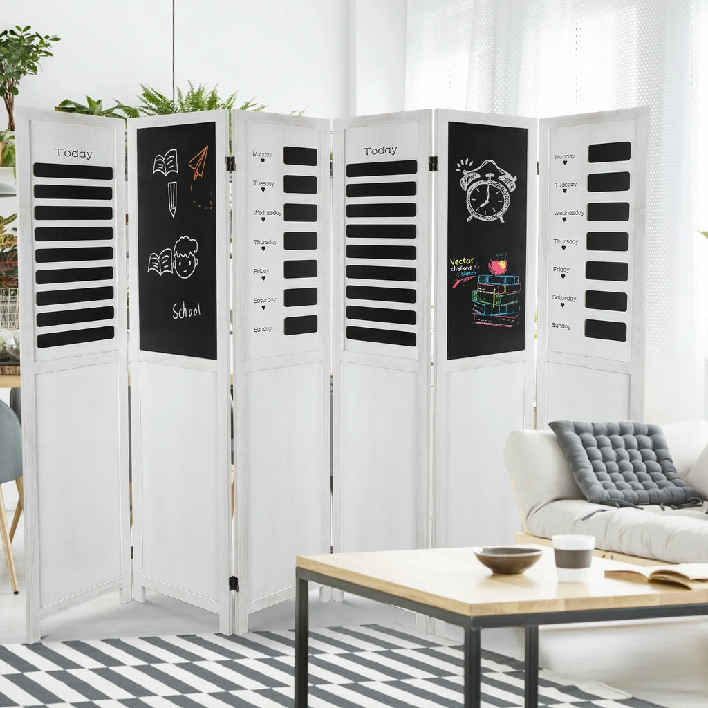 5.6 Ft Folding Privacy Screen with Chalkboard Panel B209269