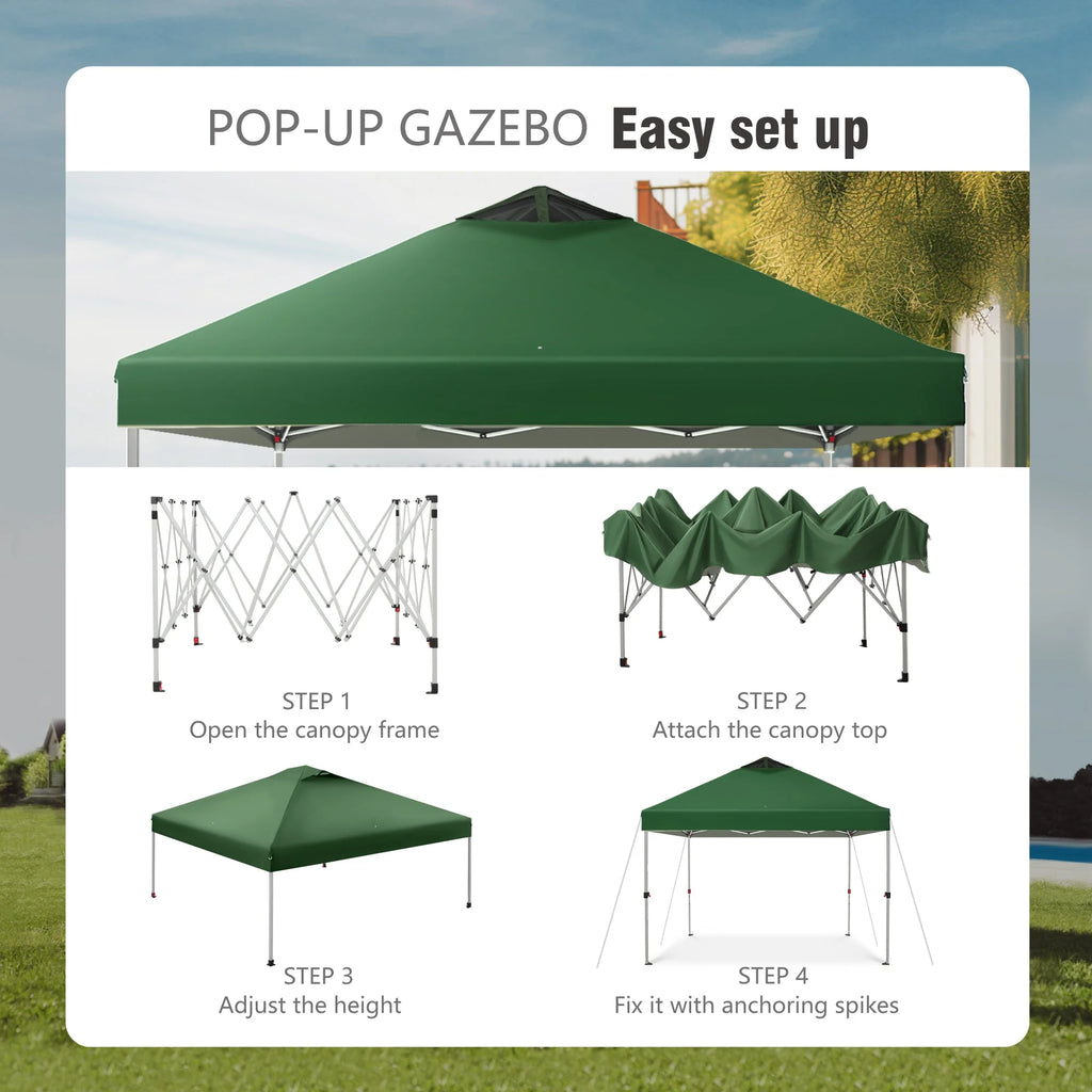 10'x 10' Pop up Canopy Tent with Roller Bag, Blue X9562