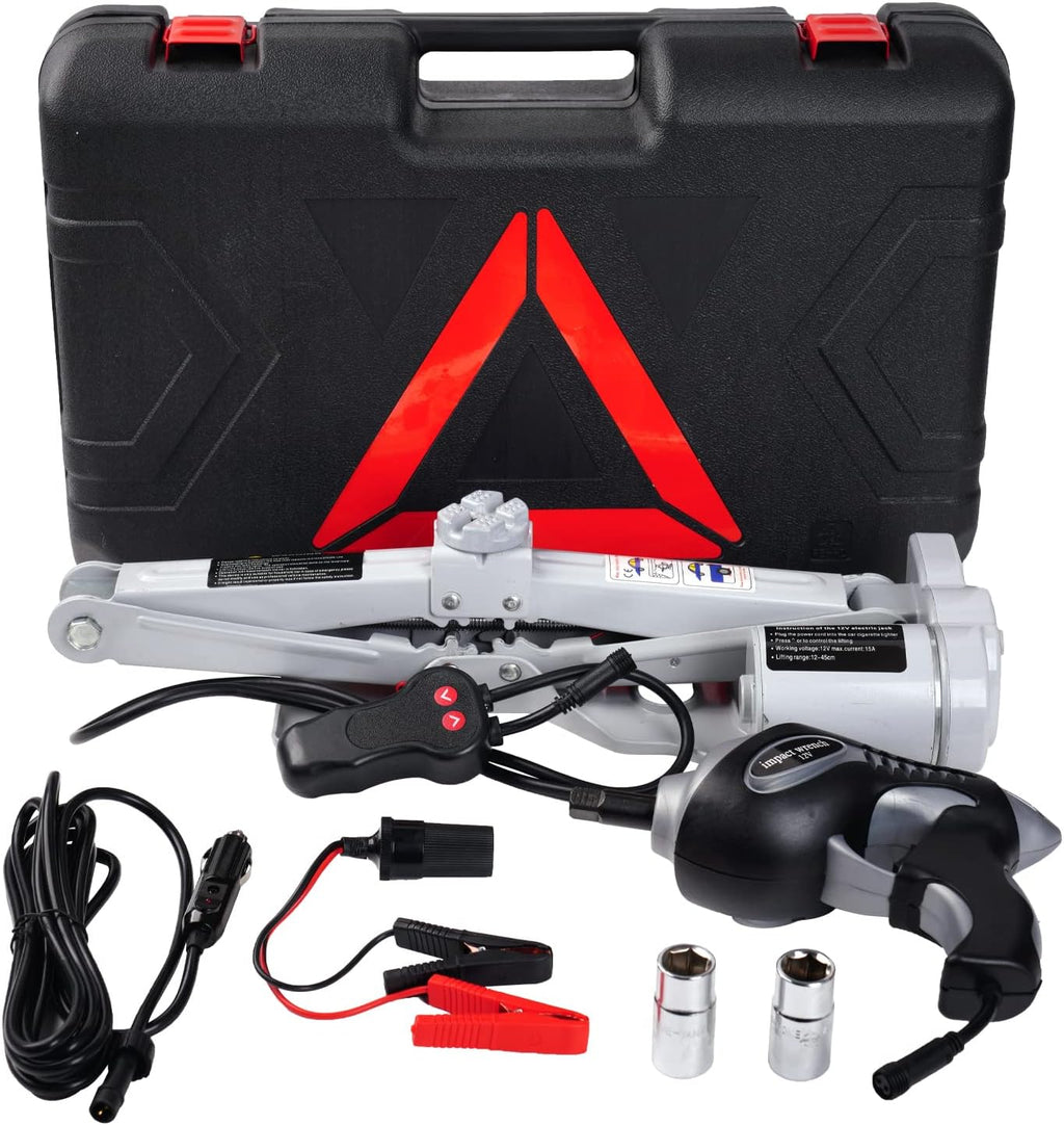 5 Ton 12V Electric Car Jack Kit with Impact Wrench T112930