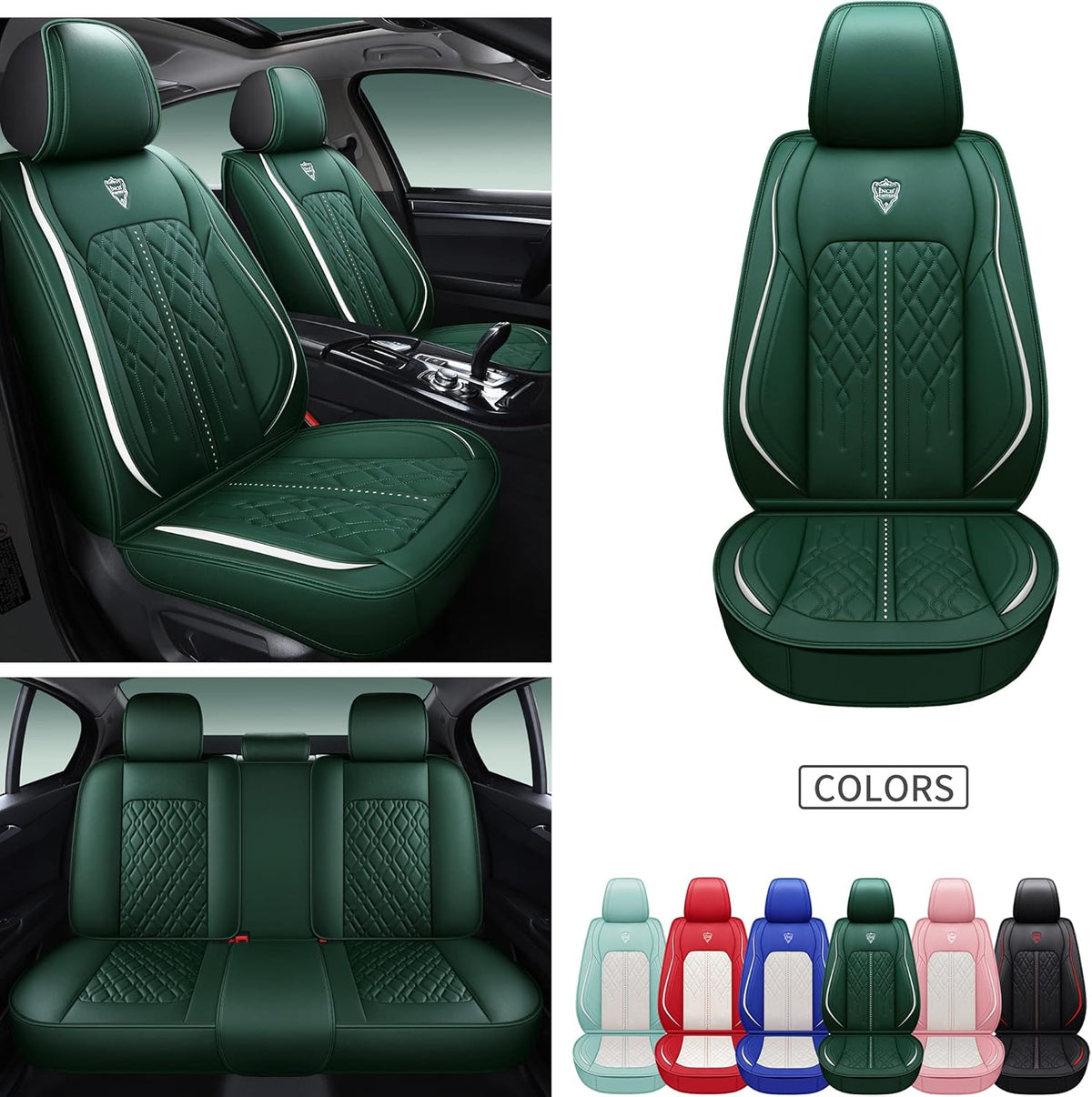 5 Seats Full Set Synthetic Leather Car Seat Cover F4045