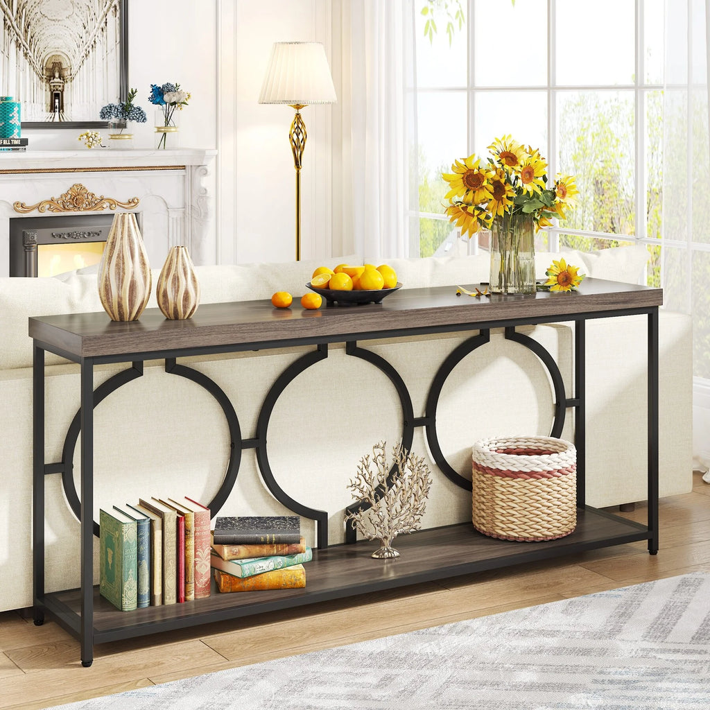 Dark Walnut Console Sofa Table H4612