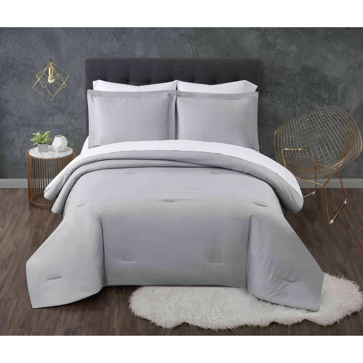 King Gray 7 Piece Bed in A Bag Z1871