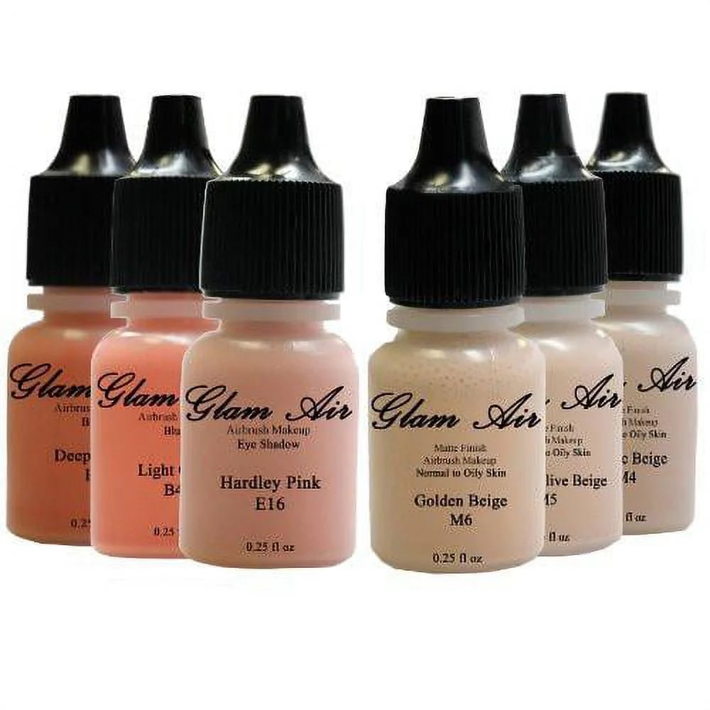 Airbrush Matte Makeup Foundation, Blush and Eye Shadow Water-Based Formula Set of 6 F793488