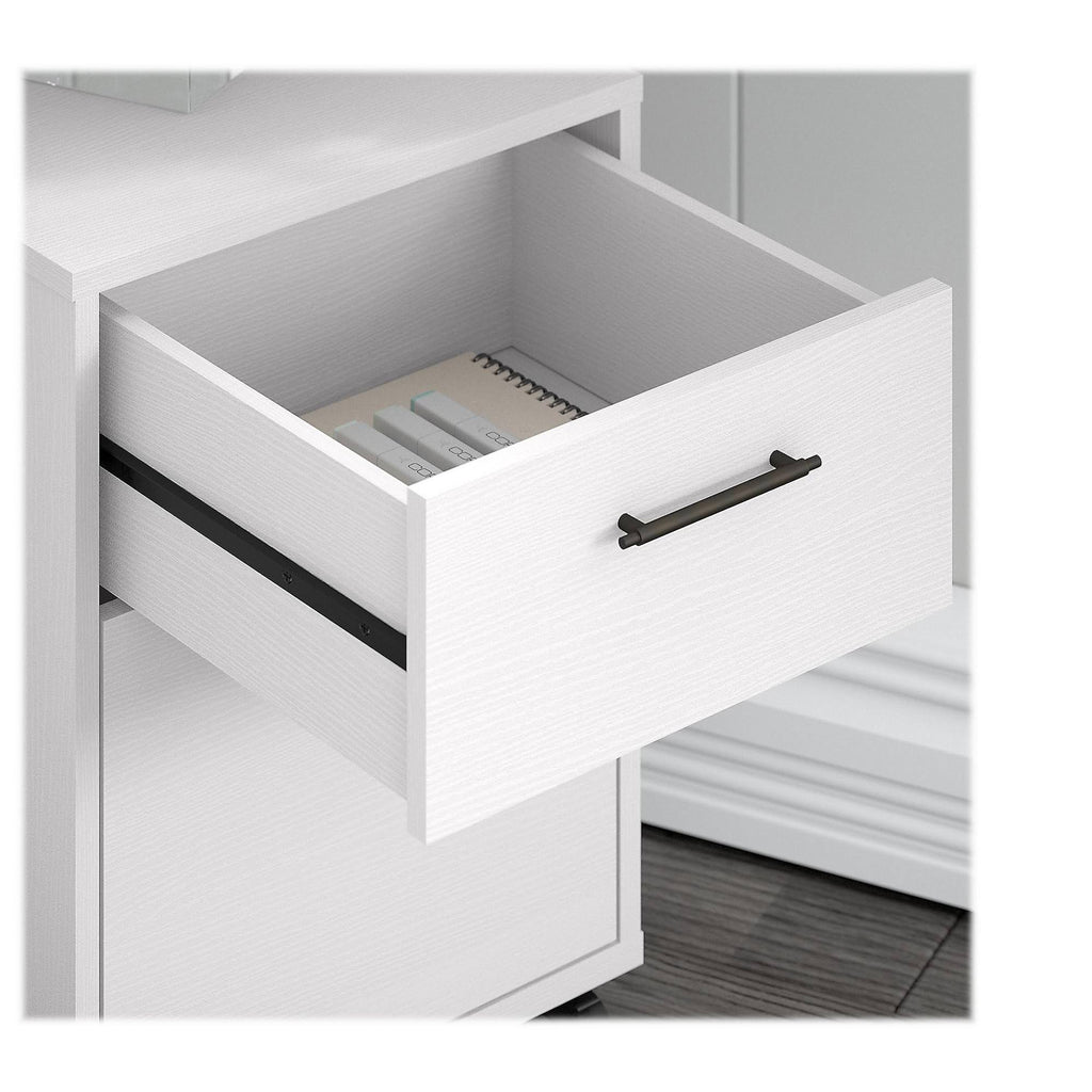 Pure White Oak Writing Desk with 2 Drawer File Cabinet U9480