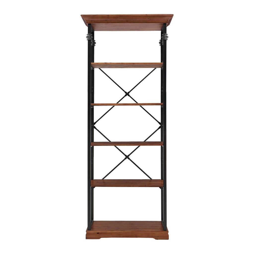 6-Tier Wood and Metal Open Bookcase L528904