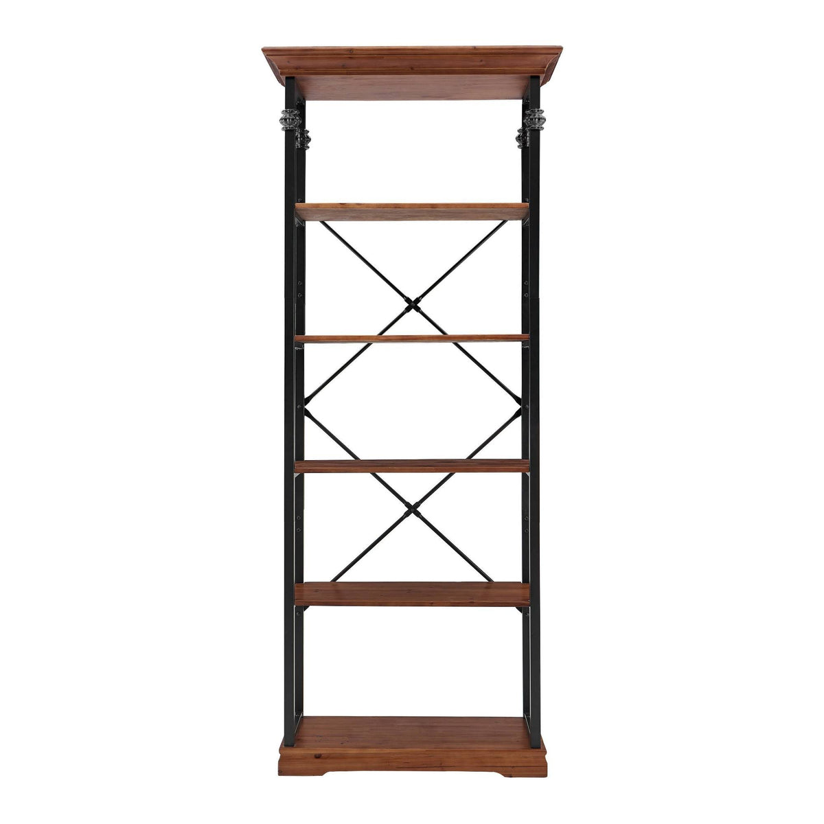 6-Tier Wood and Metal Open Bookcase L528904
