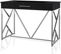 Chrome and Black Metal Counter Height Table O62373