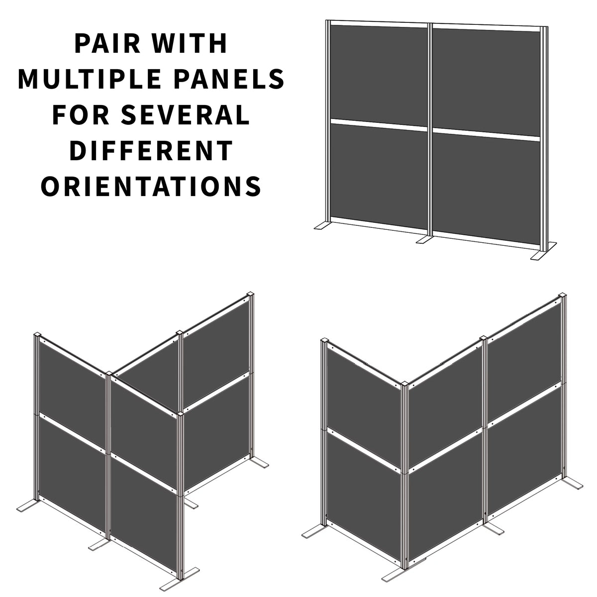 T-Shaped Modular Wall System, 4 PET Panels X194395