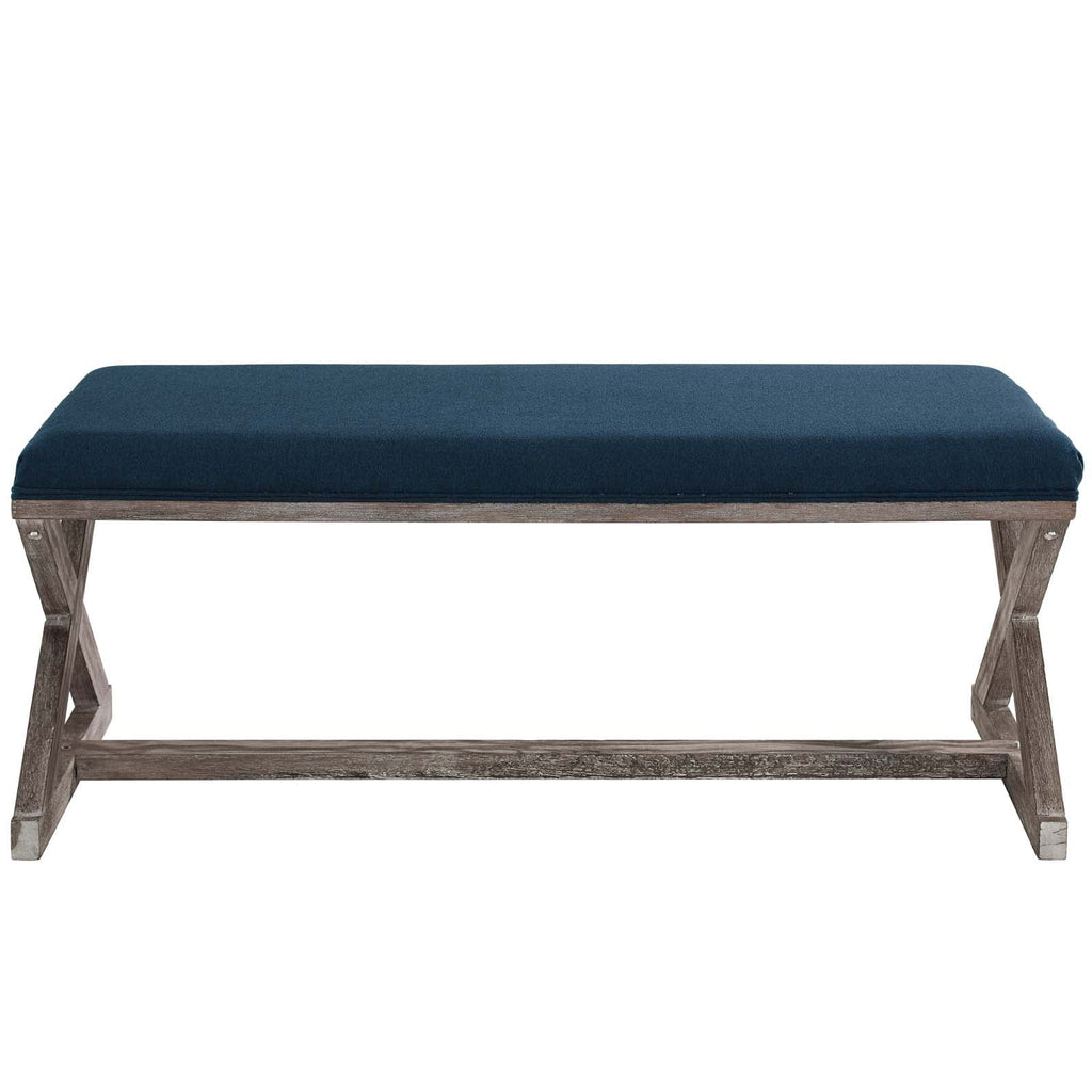 Vintage French Upholstered Fabric Bench G37893