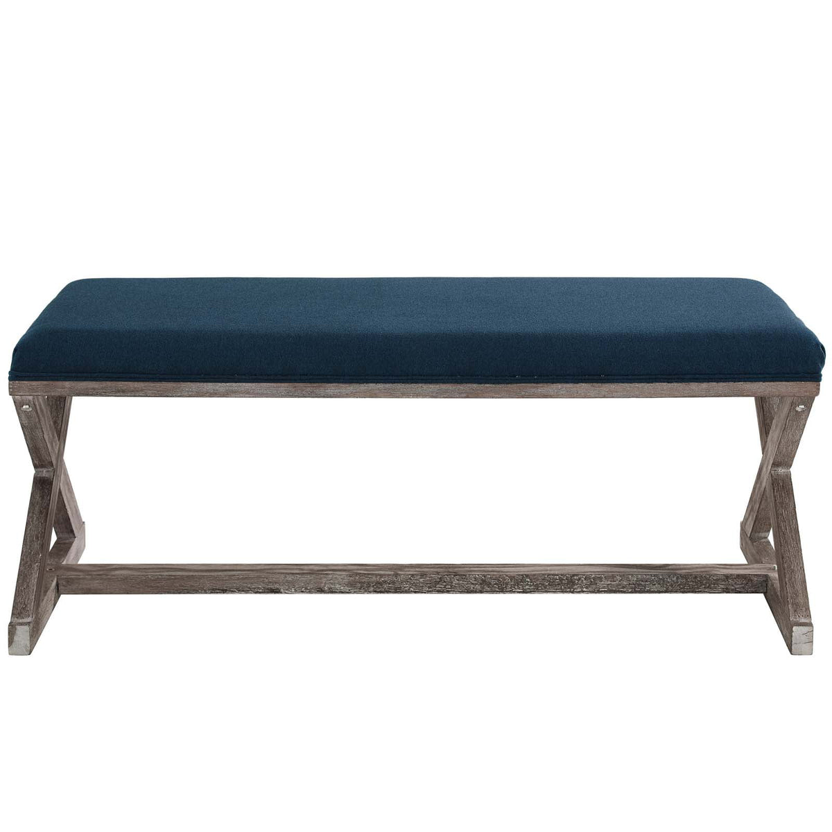 Vintage French Upholstered Fabric Bench G37893