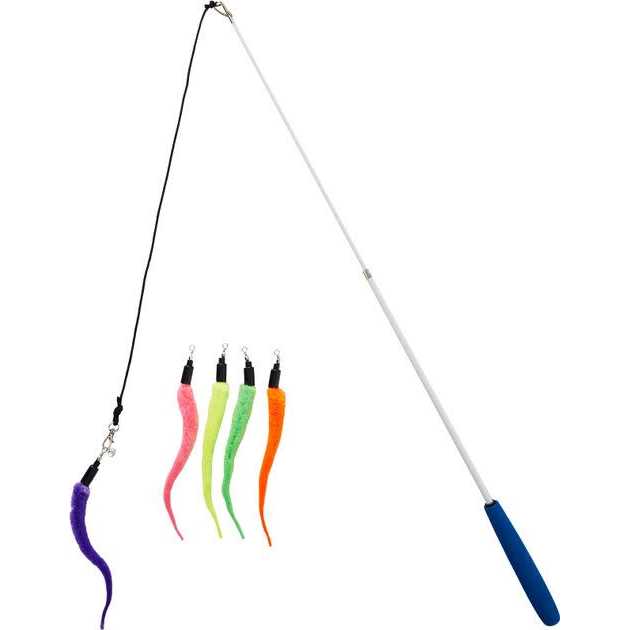 Cat Wand Toy 5-Piece Worm Teaser C987953