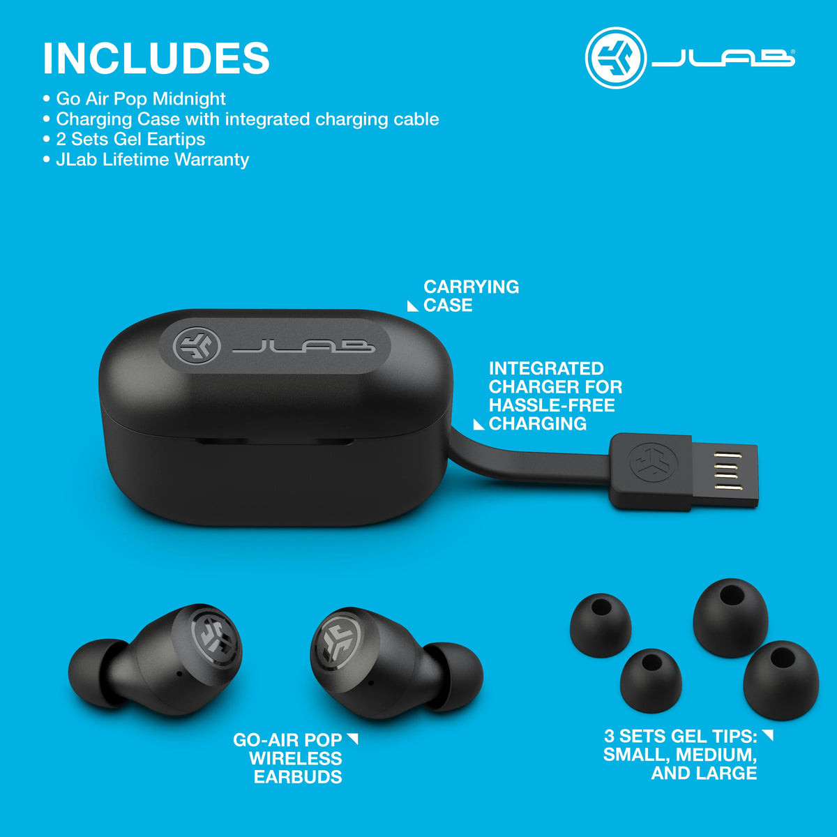 Black True Wireless Bluetooth Earbuds with Charging Case G2922