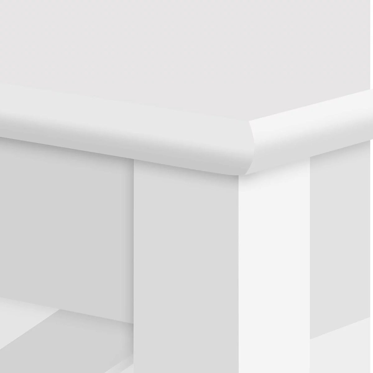 White 3-Tier Narrow Side Table with Magazine Holder Y130440