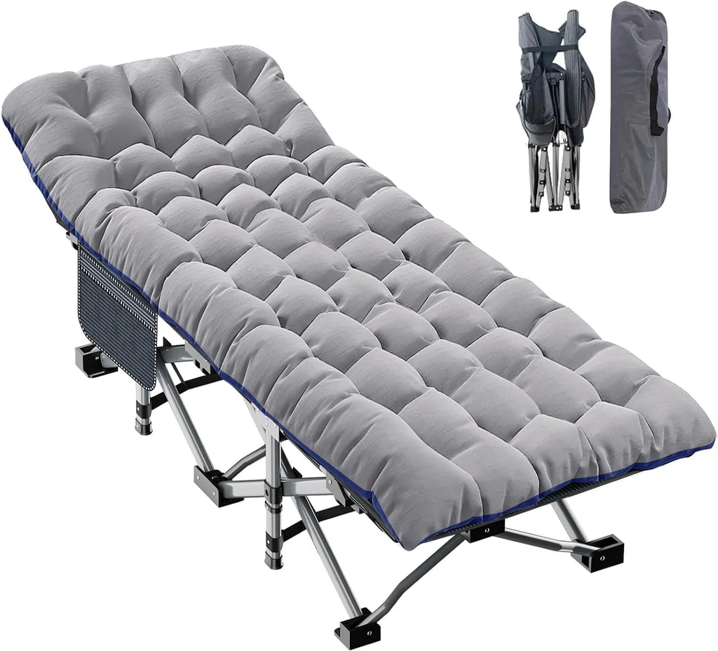 2 Pack Folding Camping Cot with Mattress and Carry Bag V392005