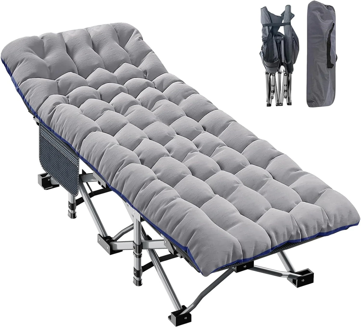 2 Pack Folding Camping Cot with Mattress and Carry Bag V392005