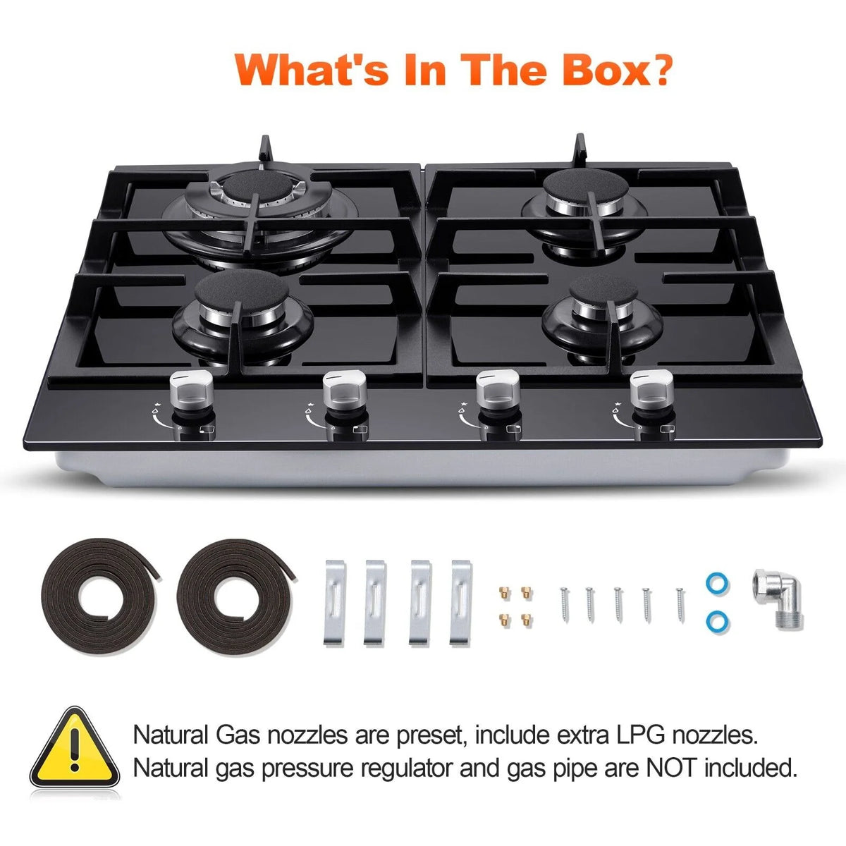 24 inch 4 Burners Gas Cooktop with Tempered Glass X792
