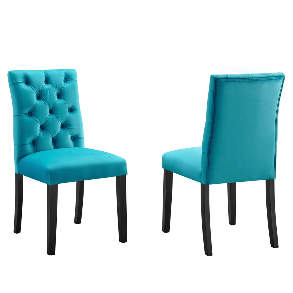Blue Velvet Dining Chairs Set of 2 N261751