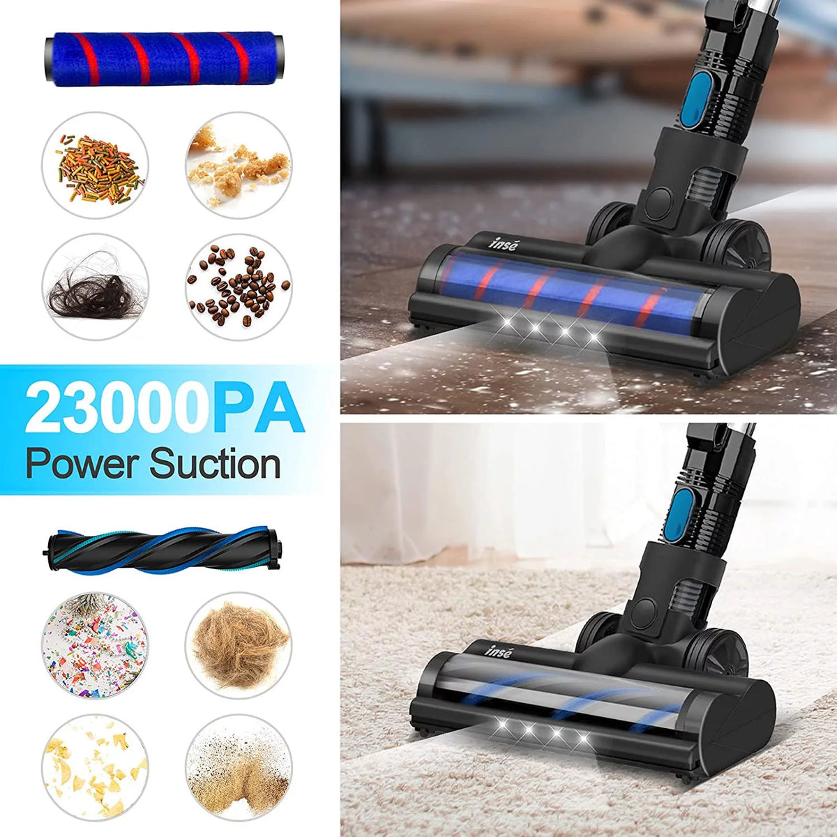 Cordless Vacuum Cleaner with 2 Batteries E2918