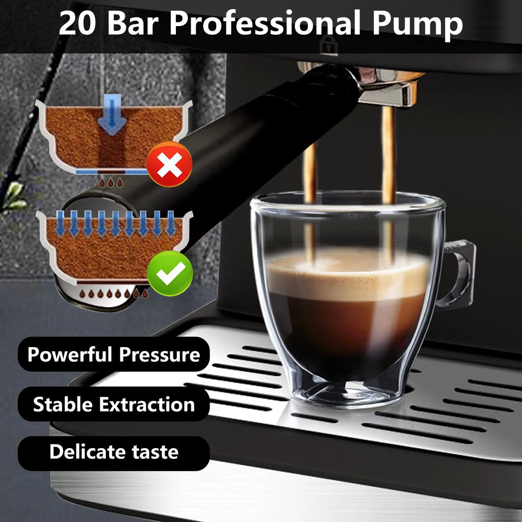 20 Bar Stainless Steel Espresso Machine with Milk Frother C645290