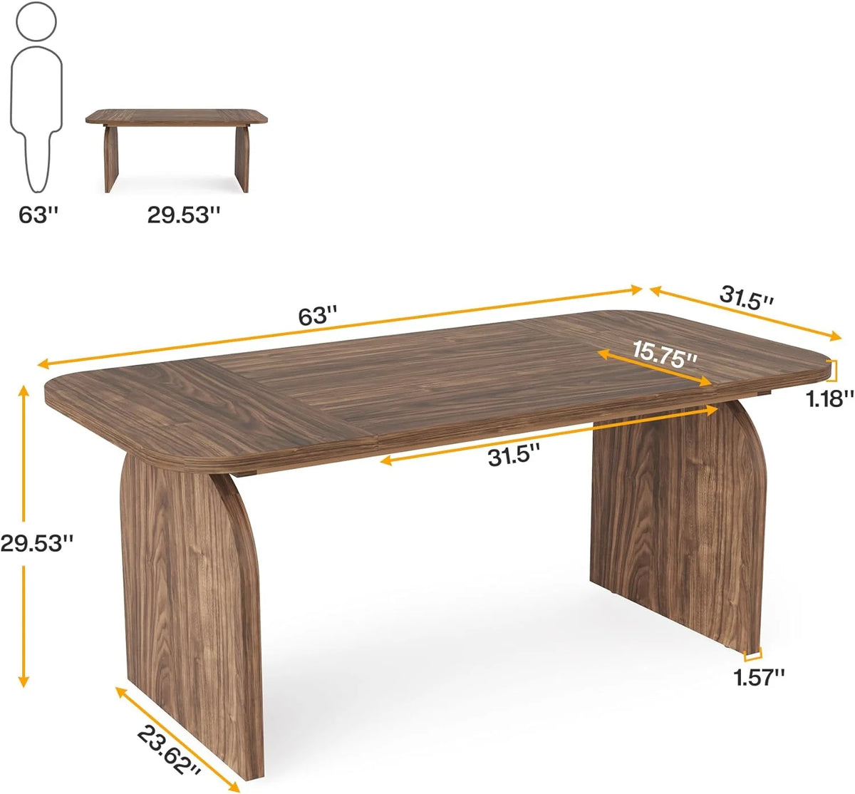 63-Inch Rectangular Executive Desk S742
