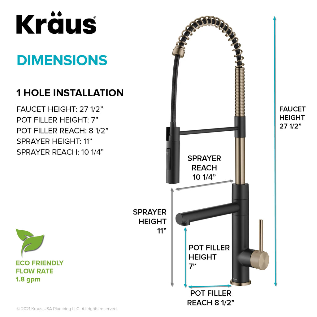 Commercial Style Pull-Down Single Handle Kitchen Faucet with Pot Filler M8051