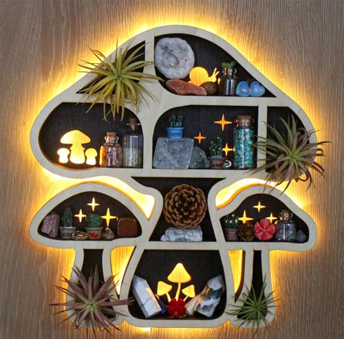 LED Mushroom Floating Shelves Crystal Shelf Display N1692