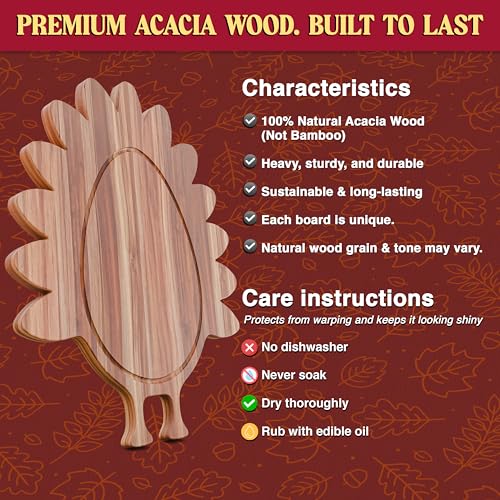 17-Inch Acacia Wood Christmas Cutting Board Y782030