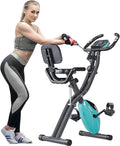 Folding Upright and Recumbent Stationary Exercise Bike with 10-Level Adjustable Magnetic Resistance P6763
