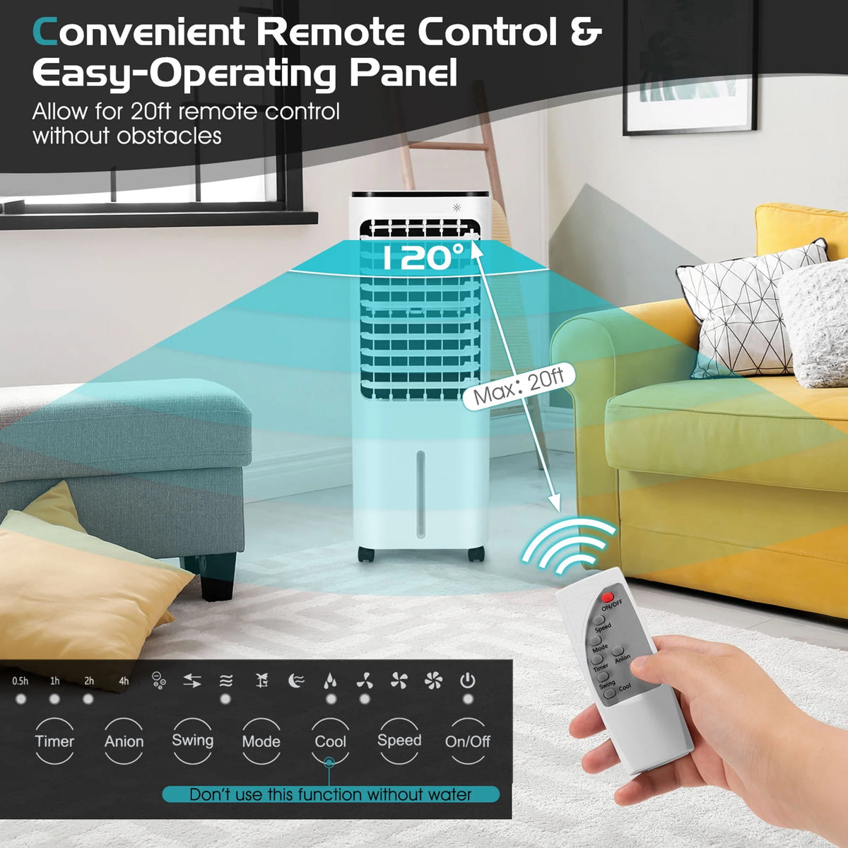 Portable Evaporative Air Cooler with Remote Control J5276