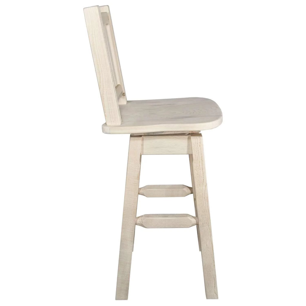 Natural Wood Swivel Barstool H4729
