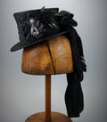 Black Brocade Mini Top Hat A520