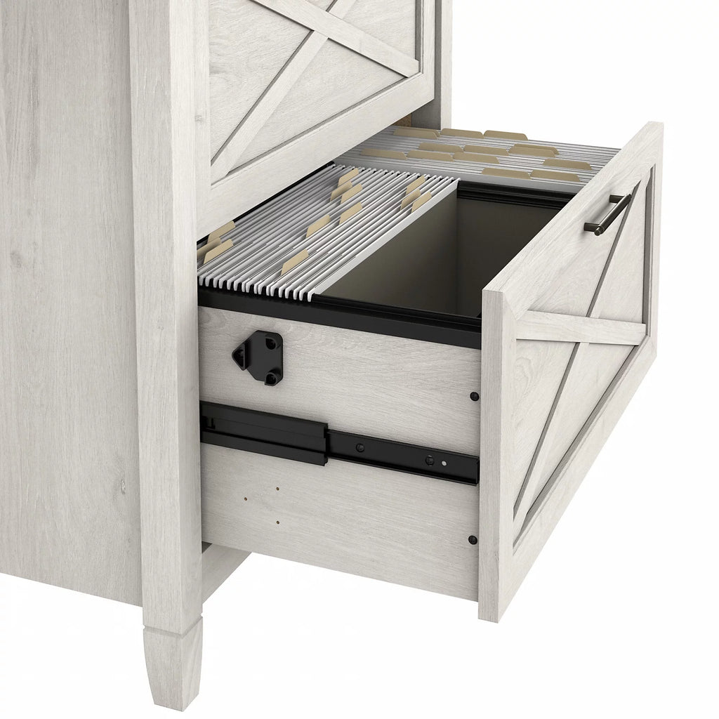 2 Drawer Linen White Oak Lateral File Cabinet B924
