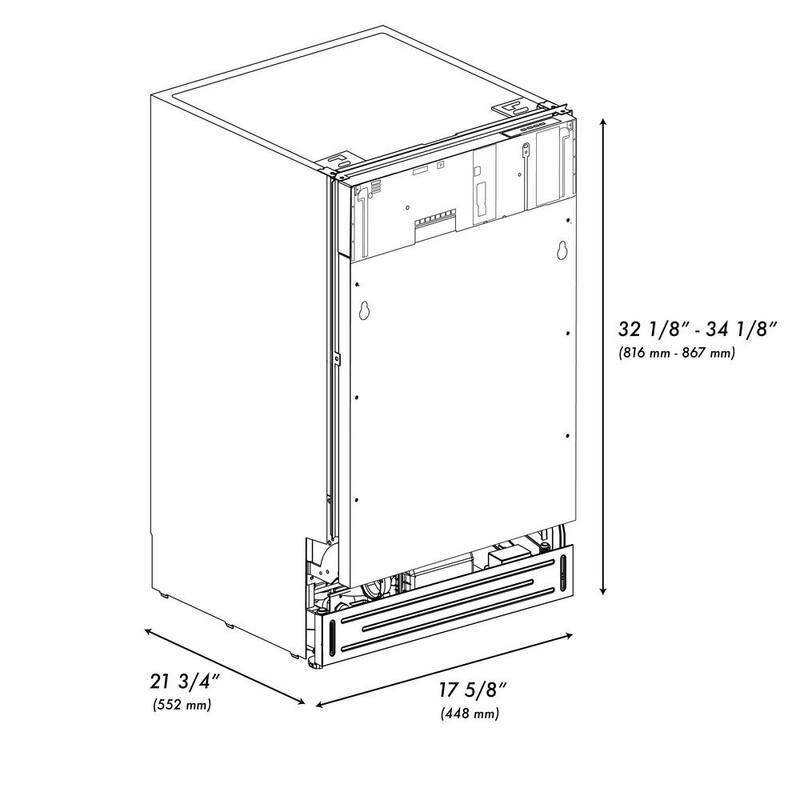 18 in. 8-Cycle Compact Panel Ready Dishwasher with 3rd Rack T194