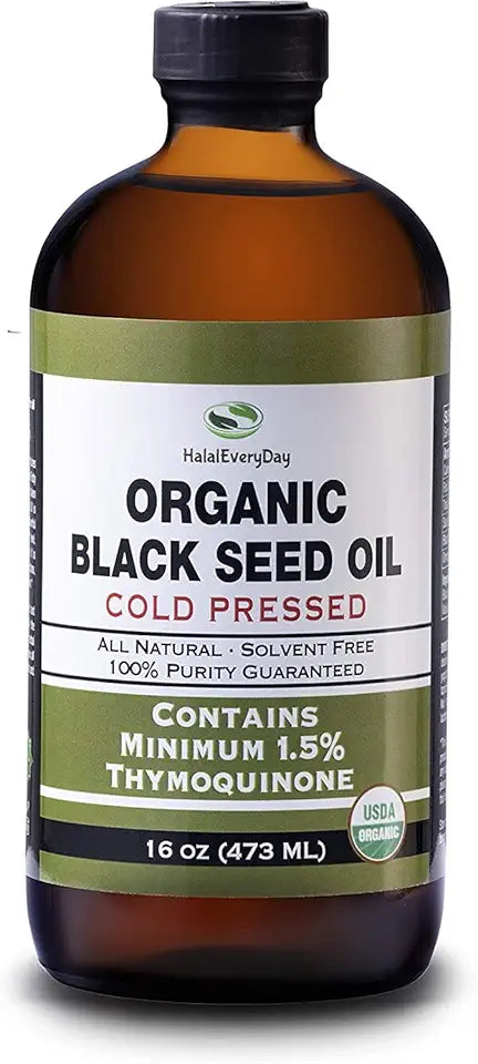 Organic Black Seed Oil Cold Pressed 32oz Glass Bottle K236