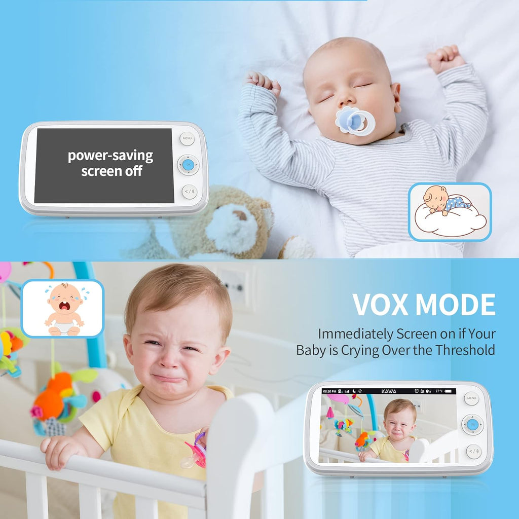 Baby Monitor with Camera and Audio, 720P HD Display, Night Vision, 2-Way Audio S33724