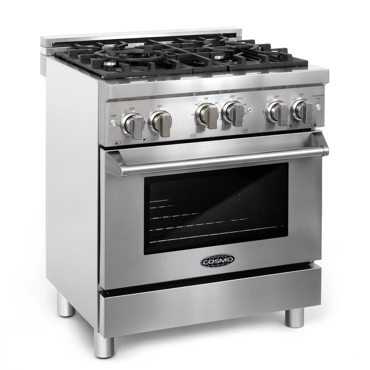 2 Piece Gas Range and Wall Mount Range Hood Kitchen Appliance Bundle L4682