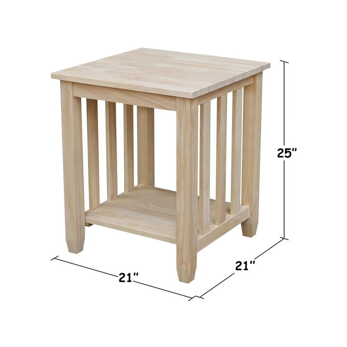 Unfinished Solid Wood End Table O2555